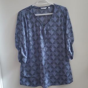 Owl Print Chiffon Dress Shirt